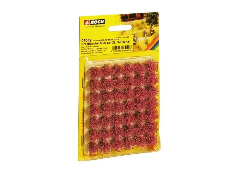 NOCH Grasbüschel 9 mm, Mini-Set-XL, blühend Rot 42 Stück 3 NOCH Grasbüschel 9 mm, Mini-Set-XL, blühend Rot 42 Stück