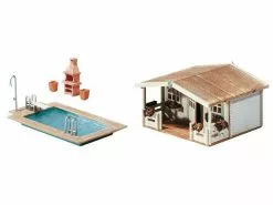 Faller Swimmingpool und Gartenhaus H0