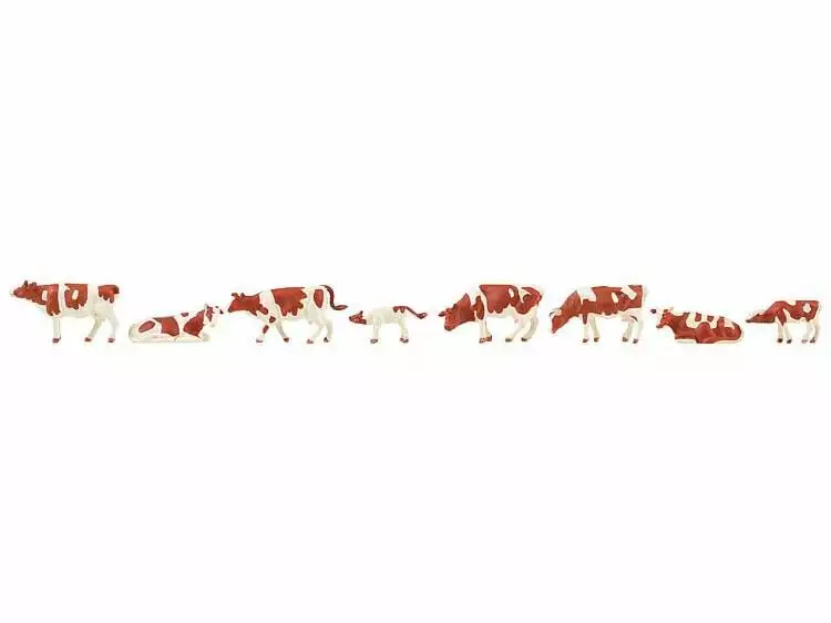 Faller Figuren Kühe braun gefleckt H0 3 Faller Figuren Kühe braun gefleckt H0