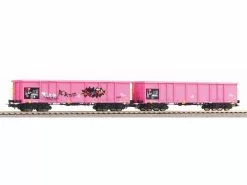 Piko Hochbordwagen Eaos SBB VI mit Graffiti, 2er Set, Pink, H0