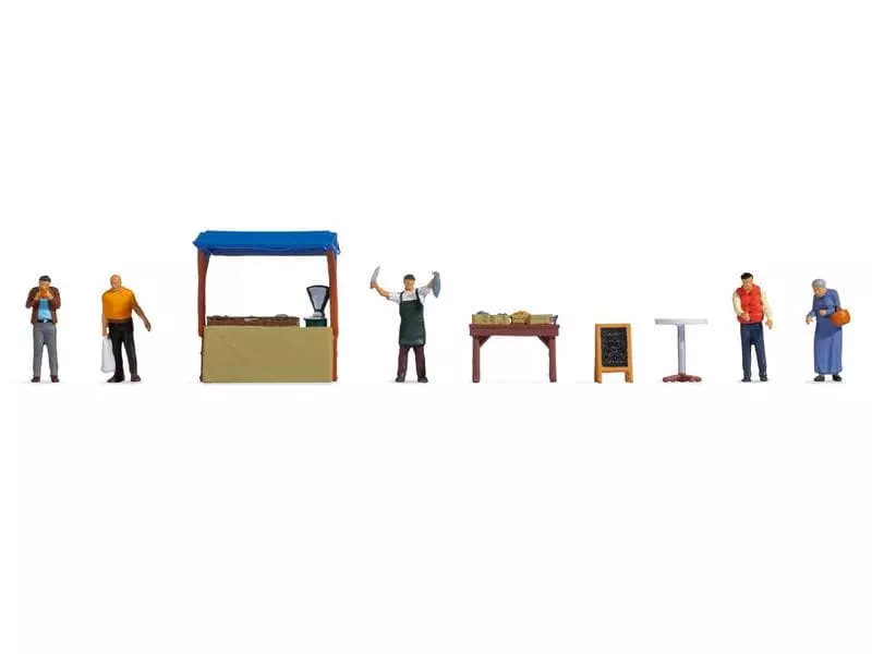 NOCH Figuren Fischstand H0 3 NOCH Figuren Fischstand H0