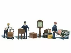 Woodland Scenics Figuren Bahnhofspersonal mit Zubehör H0