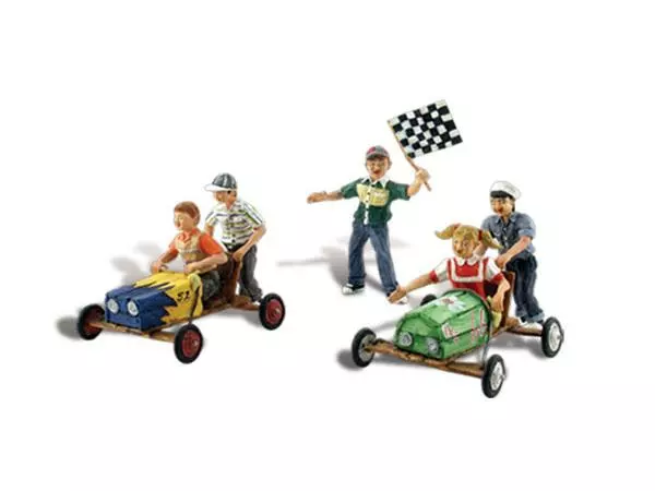 Woodland Scenics Figuren Seifenkistenrennen H0 3 Woodland Scenics Figuren Seifenkistenrennen H0