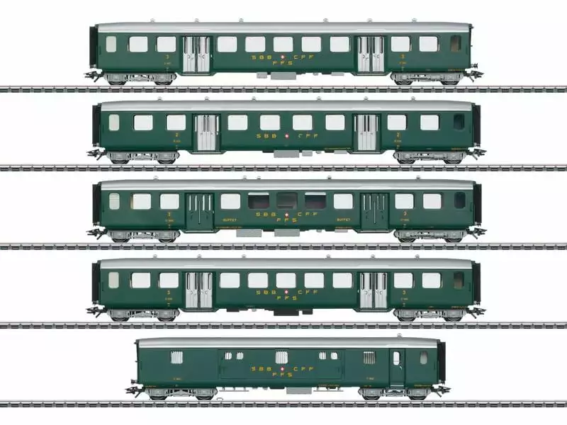 Märklin Leichtstahlwagen-Set, SBB, Epoche III, AC, H0 3 Märklin Leichtstahlwagen-Set, SBB, Epoche III, AC, H0