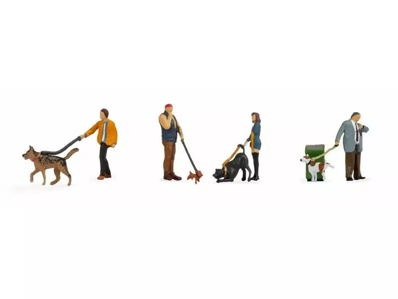 NOCH Figuren Menschen mit Hunden H0 3 NOCH Figuren Menschen mit Hunden H0