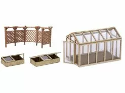 NOCH Deko-Set Im Garten mit Gewächshaus, H0