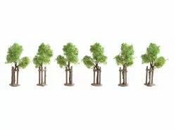NOCH Junge Bäume mit Baumstützen H0, 6 Stück