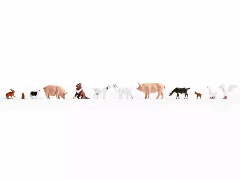 NOCH Figuren Tiere auf dem Bauernhof 12 Stück, H0 3 NOCH Figuren Tiere auf dem Bauernhof 12 Stück, H0