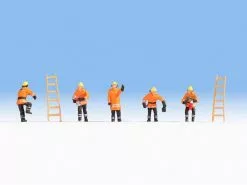 NOCH Figuren Feuerwehr (orange Schutzanzüge) 5 Stück, H0