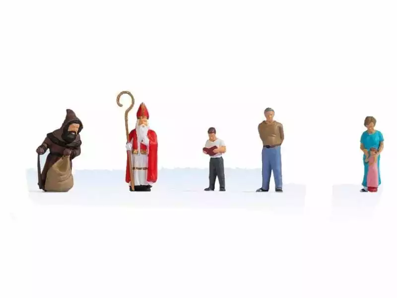 NOCH Figuren Nikolausabend 5 Stück, H0 3 NOCH Figuren Nikolausabend 5 Stück, H0
