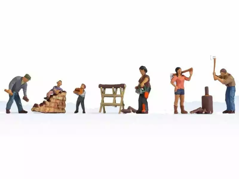 NOCH Figuren Holz machen 6 Stück, H0 3 NOCH Figuren Holz machen 6 Stück, H0